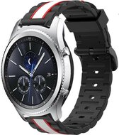 Siliconen Smartwatch bandje - Geschikt voor  Samsung Gear S3 Special Edition band - zwart/wit - Horlogeband / Polsband / Armband