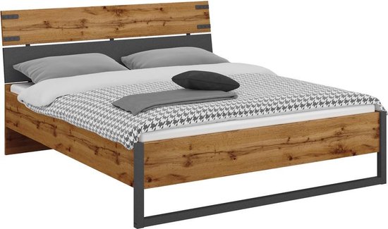 operator Keelholte Klaar Beter Bed Basic Bed Edinburgh - 140 x 200 cm - eiken/grijs | bol.com