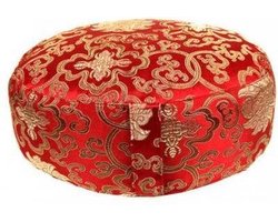 Meditatiekussen rood lotus patroon