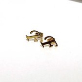 Oorbellen studs letter Alfabet - Goud (letter F)