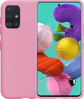 Samsung A51 Hoesje - Samsung Galaxy A51 Hoes Siliconen Case Hoes Cover - Roze