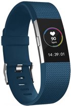 watchbands-shop.nl Siliconen bandje - Fitbit Charge 2 - Blauw - Large
