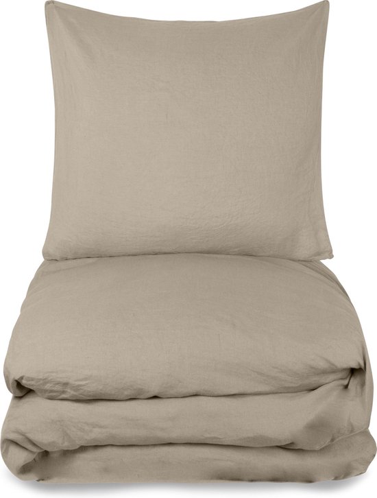 Passion for Linen Luxe dekbedovertrekset Maxim 100% linnen, 240 x 220 cm  (2) 60 x 70 cm, zand