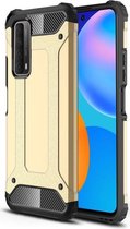 Huawei P Smart 2021 Hoesje Hybride Shock Proof Back Cover Goud