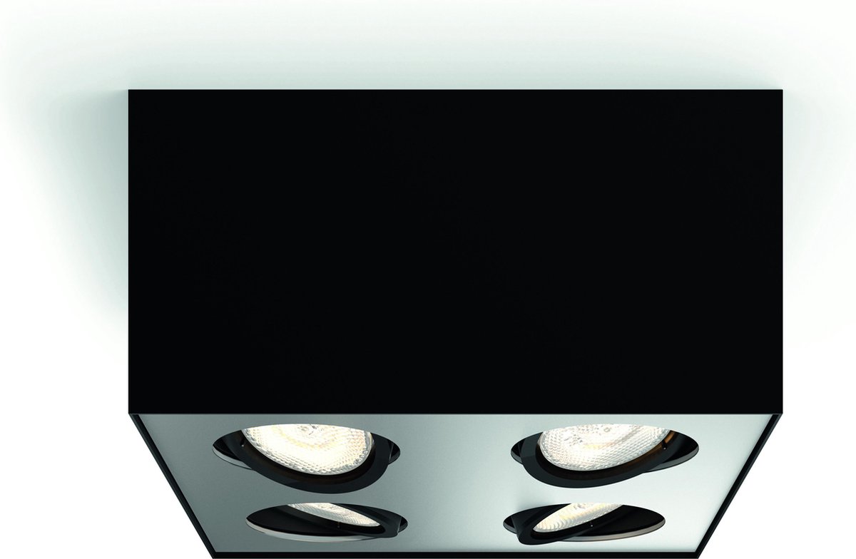 Philips Ledspot Box Warmglow Zwart 4x4,5w