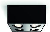 Philips Box WarmGlow Opbouwspot - Geïntegreerd LED - Zwart - 4 x 500lm