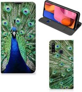 GSM Hoesje Geschikt voor Samsung Galaxy A20s Wallet Book Case Pauw