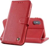 Étui livre en cuir véritable pour iPhone Xs Max - Rouge
