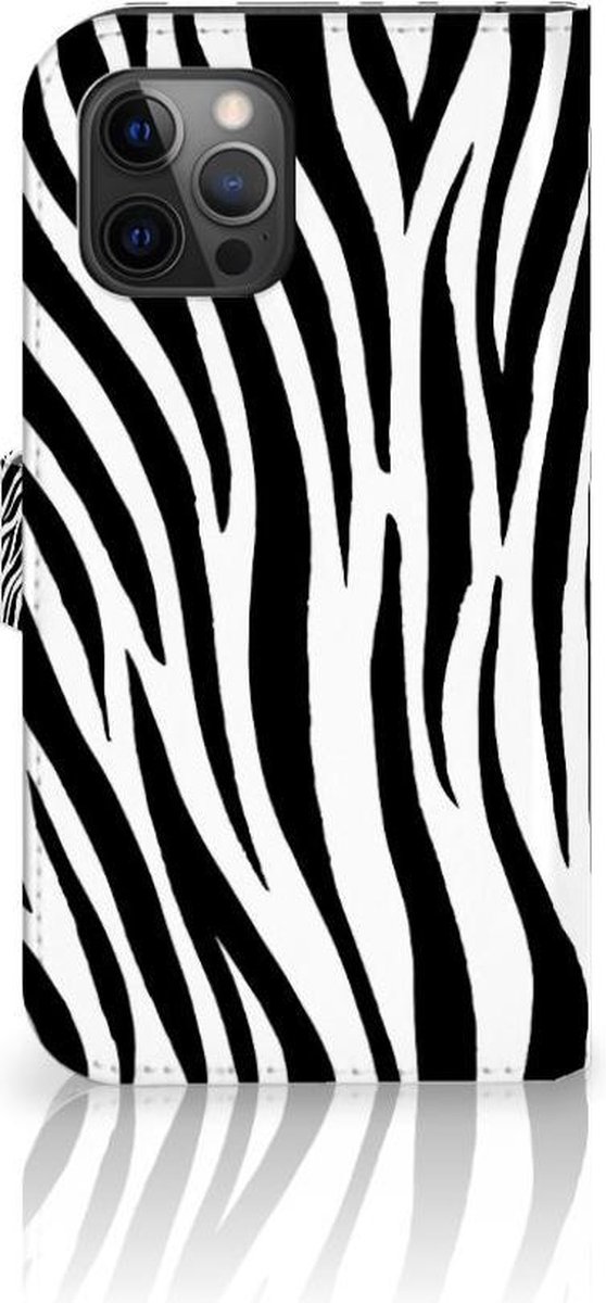 Apple iPhone 12 Pro Max Telefoonhoesje met Pasjes Zebra
