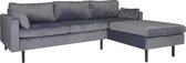 Hoekbank Design Lato 255cm velvet donkergrijs bank Rechts loungebank
