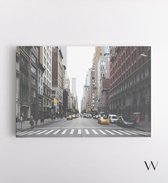 Manhattan crossway New York - Foto Prent Canvas Schilderijen (Wanddecoratie woonkamer / slaapkamer) -