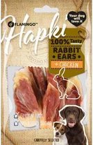 Flamingo hondensnack Hapki rabbit ear wrapped with chicken 85gr. Let op: 1 zakje van 85 gram!