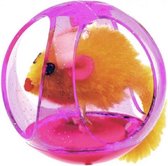 Ferplast Kattenspeeltje Muis 6,5 Cm Pluche Roze/oranje