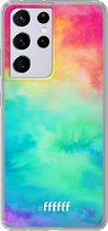 6F hoesje - geschikt voor Samsung Galaxy S21 Ultra -  Transparant TPU Case - Rainbow Tie Dye #ffffff