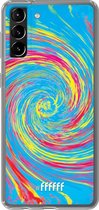 6F hoesje - geschikt voor Samsung Galaxy S21 Plus -  Transparant TPU Case - Swirl Tie Dye #ffffff