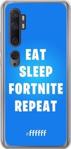 6F hoesje - geschikt voor Xiaomi Mi Note 10 -  Transparant TPU Case - Fortnite - Eat Sleep Fortnite Repeat #ffffff