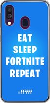 6F hoesje - geschikt voor Samsung Galaxy A50 -  Transparant TPU Case - Fortnite - Eat Sleep Fortnite Repeat #ffffff