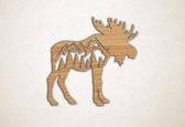 Décoration murale - Moose avec la nature - XS - 25x26cm - Chêne - décoration murale - Line Art