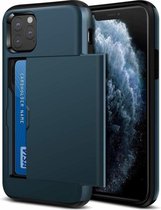 ShieldCase Kaarthouder case met slide geschikt voor Apple iPhone 12 / 12 Pro - 6.1 inch - blauw
