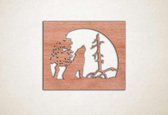 Wanddecoratie - Muurpaneel wolf - S - 45x55cm - Multiplex - muurdecoratie - Line Art