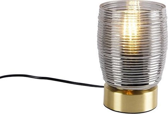 QAZQA michi - Art Deco Tafellamp - 1 lichts - H 185 mm - Goud/messing - Woonkamer | Slaapkamer | Keuken