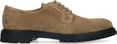 Sacha - Heren - Taupe suède veterschoenen met zwarte zool - Maat 41