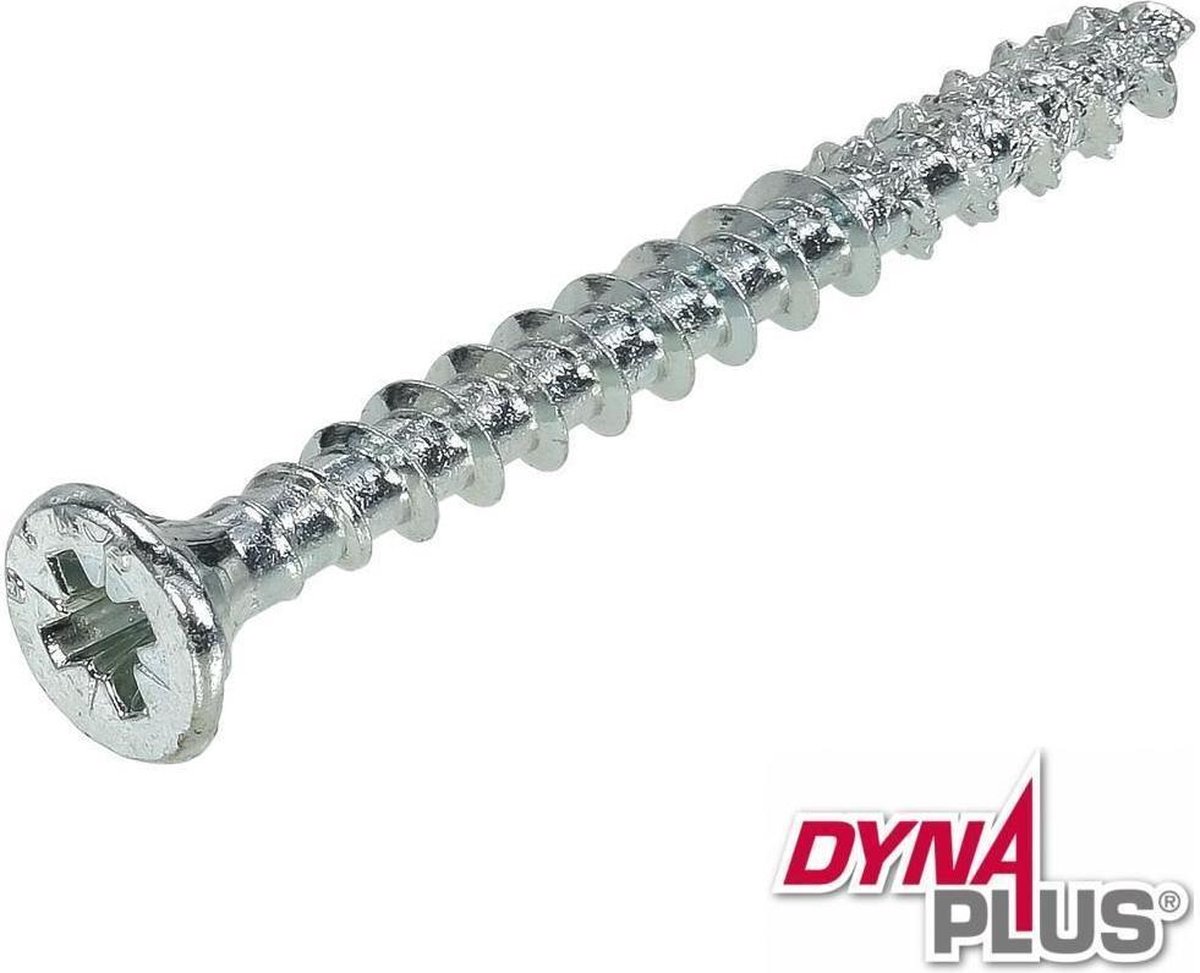Dynaplus schroeven verzinkt Pozidrive PZ-2 platverzonken kop 4 x 50 mm 200 stuks