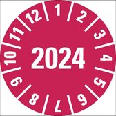 Keuringssticker met heel jaartal, boekje 25 mm - 105 per boekje 2024