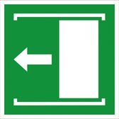 Deur schuift naar links bord - kunststof - E034 150 x 150 mm