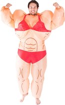 Bodysocks Inflatable Musclewoman Costume Beige One Size