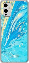 6F hoesje - geschikt voor OnePlus 9 -  Transparant TPU Case - Endless Azure #ffffff