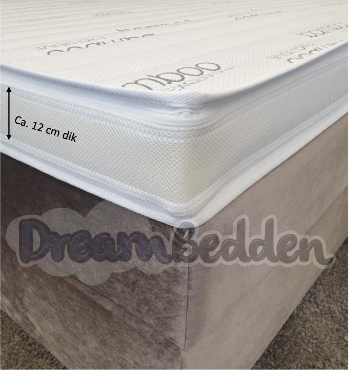 dreambedden Topper 80x210 HR55 Koudschuim ca.12cm dik Anti allergie Bamboo exclusive. wit