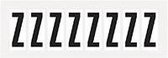 Letter stickers alfabet - 20 kaarten - zwart wit teksthoogte 50 mm Letter Z