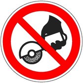 Verboden handmatig te slijpen sticker - ISO 7010 - P034 200 mm