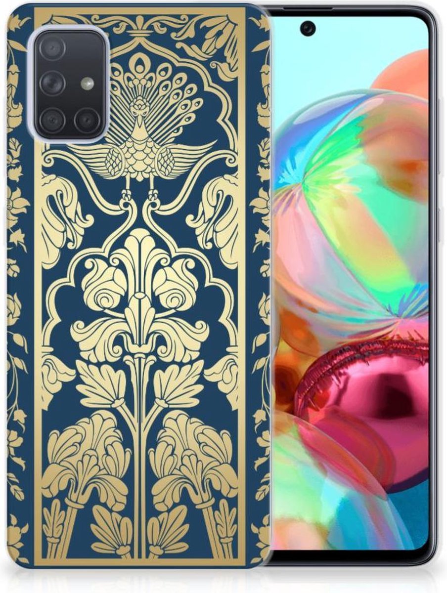 Samsung Galaxy A71 TPU Case Beige Flowers