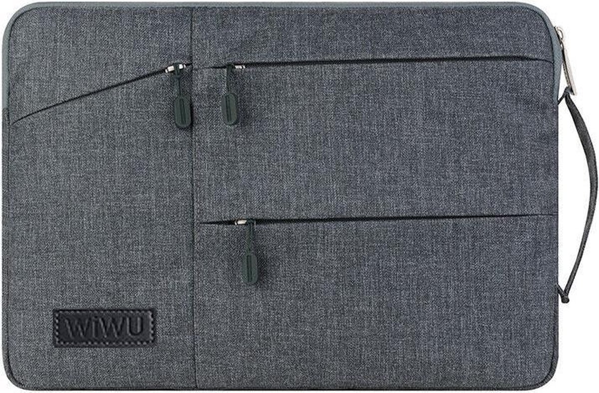 WIWU - 13 inch laptop sleeve - Geschikt voor Laptop en Macbook - Pocket Sleeve - Laptoptas - Grijs