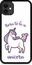 iPhone 11 Hardcase hoesje Born to be a Unicorn - Designed by Cazy