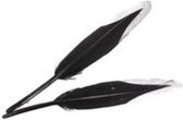 Overige Natuurmaterialen - Cb. 16 Goose Feathers Black/silver 13-15 Cm