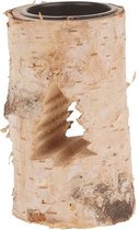 Kerst Sfeerlichten - Birch Candleholder "tree" 10x5.5-7cm Natural