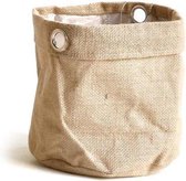 Plantenzak - Sizo Jute Bag Natural/metal Ring D13 H13cm