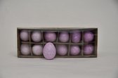 Decoratie Eieren - Doos Kippeneieren Paars Mix - 12 Stuks