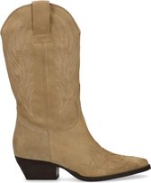 Sacha - Dames - Taupe suède cowboylaarzen - Maat 39