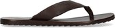 Sacha - Heren - Donkerbruine leren teenslippers - Maat 43