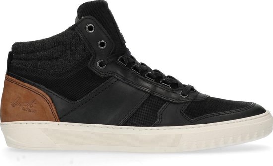 bol.com | Sacha - Heren - Zwarte leren hoge sneakers - Maat 46