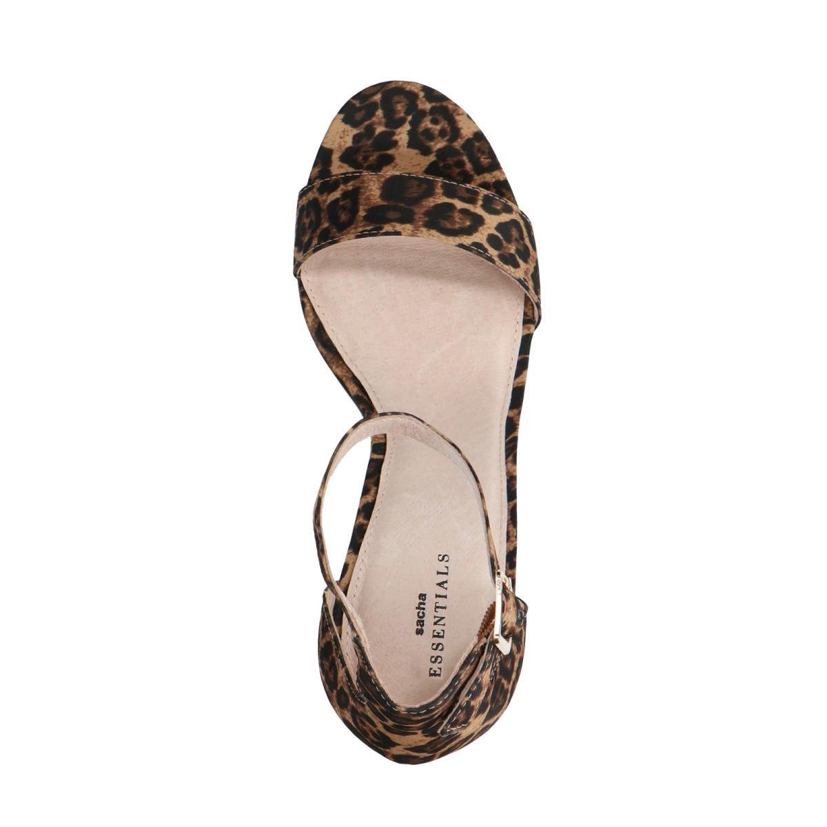 Sacha - Dames - Sandalen met hak panterprint - Maat 40 | bol.com