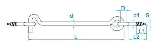 Crochet à vent Gebu avec yeux à vis galvanisé HD 60 grammes 4 x 80mm (prix par 100 pièces)