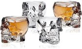2 Stuks Shotglas met Doodshoofd - 7.3 x 5.3 cm - Whiskey Wodka Glas - Kerst - Kerstcadeau