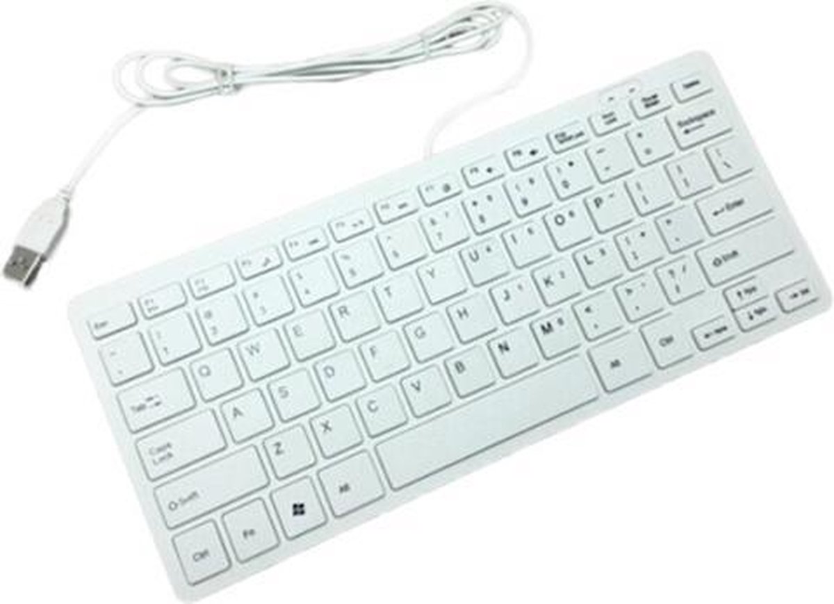 Keyboard MINI bedraad QWERTY toetsenbord USB-aansluiting / Wit met witte  toetsen | bol.com