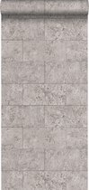 Origin Wallcoverings behang kalkstenen blokken lichtgrijs - 347581 - 53 cm x 10,05 m