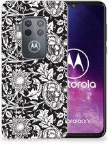 Motorola One Zoom TPU Siliconen Hoesje Black Flowers